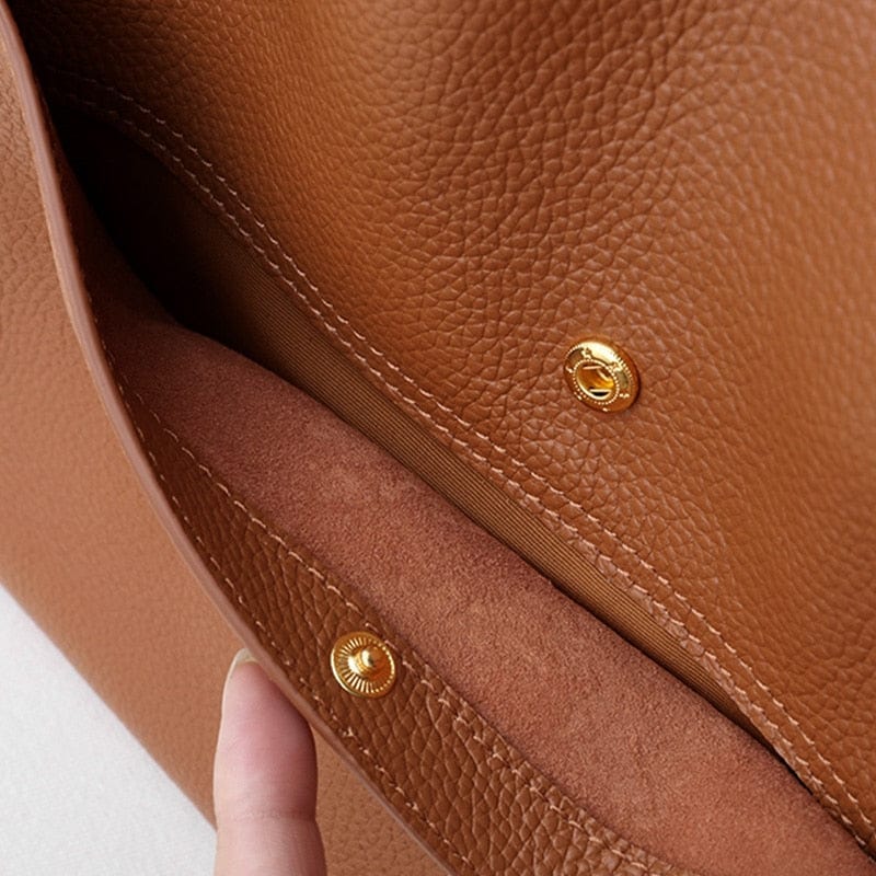 W&W Mode | Farbe Einfaches Echtes Leder Umhängetasche