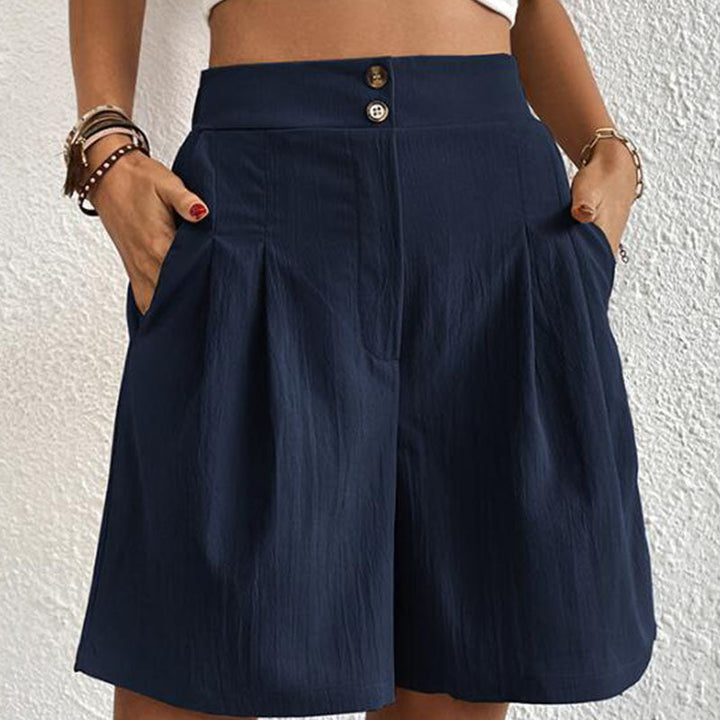 Damen-Shorts aus Baumwoll-Polyester-Mischgewebe mit elastischem Bund