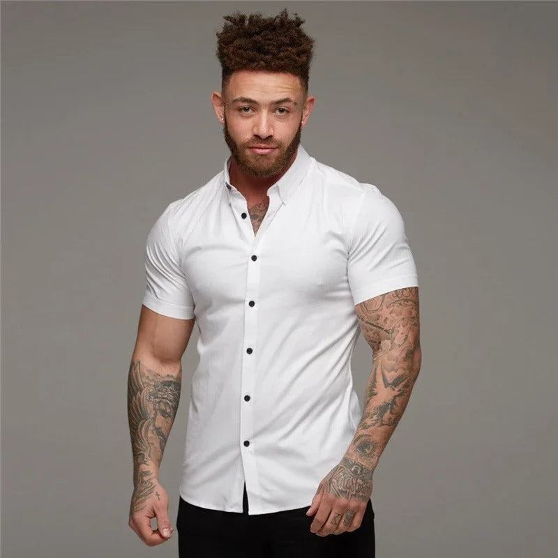 W&W Mode | Schwarzes Leichtes Business Herrenhemd