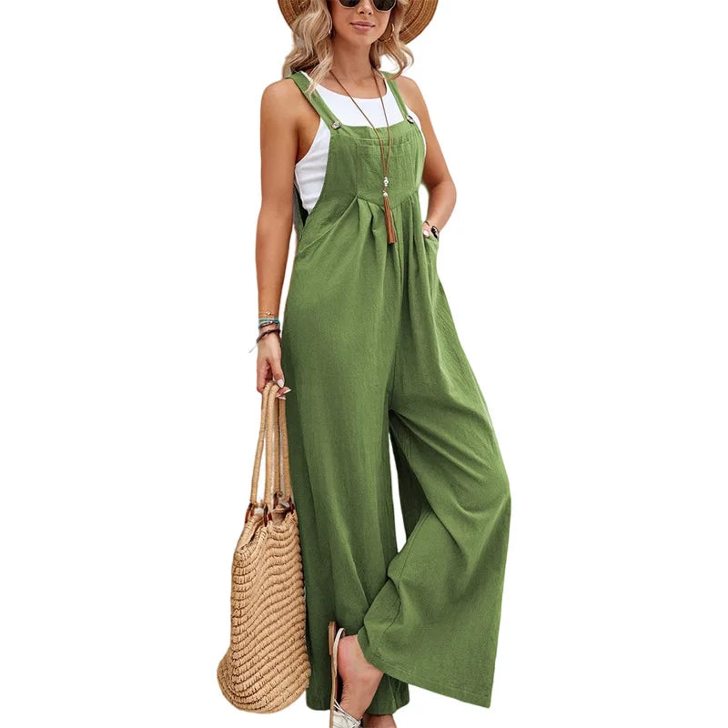 W&W Mode | Ärmellose Latzhose Lässig Jumpsuit