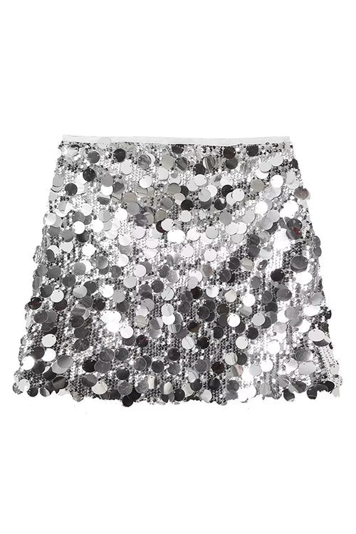 W&W Mode | Rosiedress Elastischer Bund Pailletten Minirock