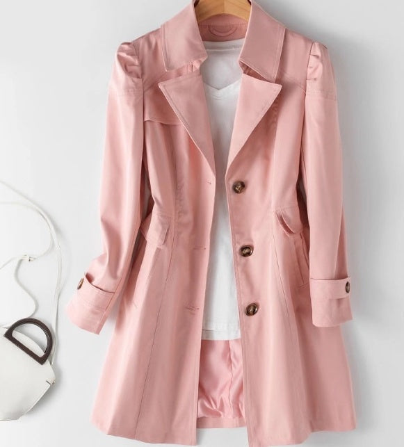 W&W Mode | Schlanker Damen Trenchcoat Im Koreanischen Stil Für Frühling Und Herbst