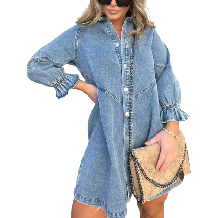 W&W Mode | Langärmeliges Denim-Kleid
