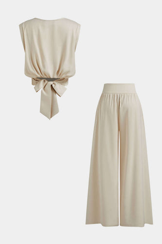 W&W Mode | Elegantes Zweiteiler Satz Mit Schleifen Detail