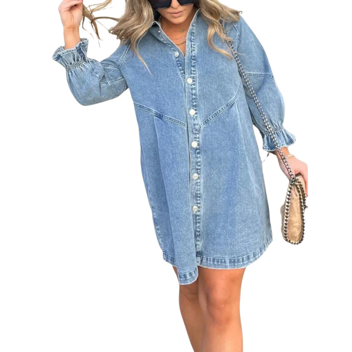 W&W Mode | Langärmeliges Denim-Kleid