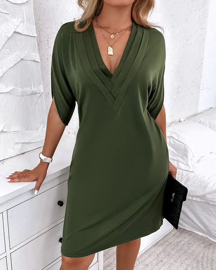 W&W Mode | Damen V-Ausschnitt-Kleid