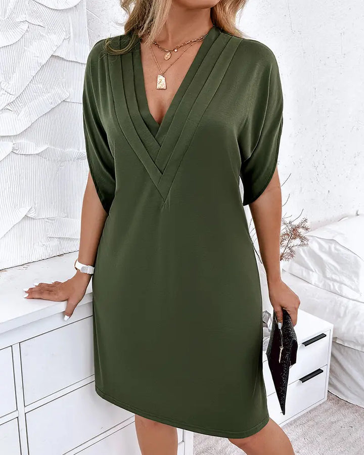 W&W Mode | Damen V-Ausschnitt-Kleid