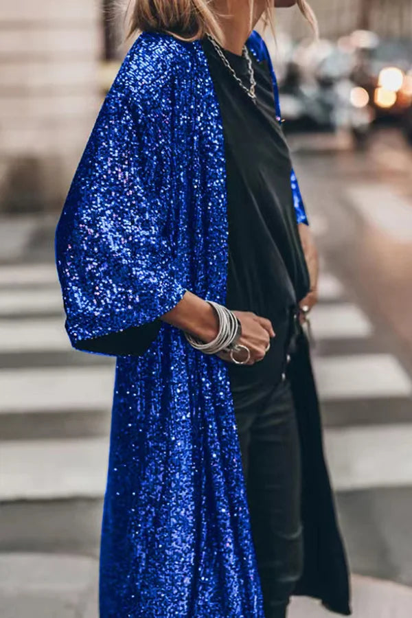 W&W Mode | Glamouröse Pailletten-Strickjacke