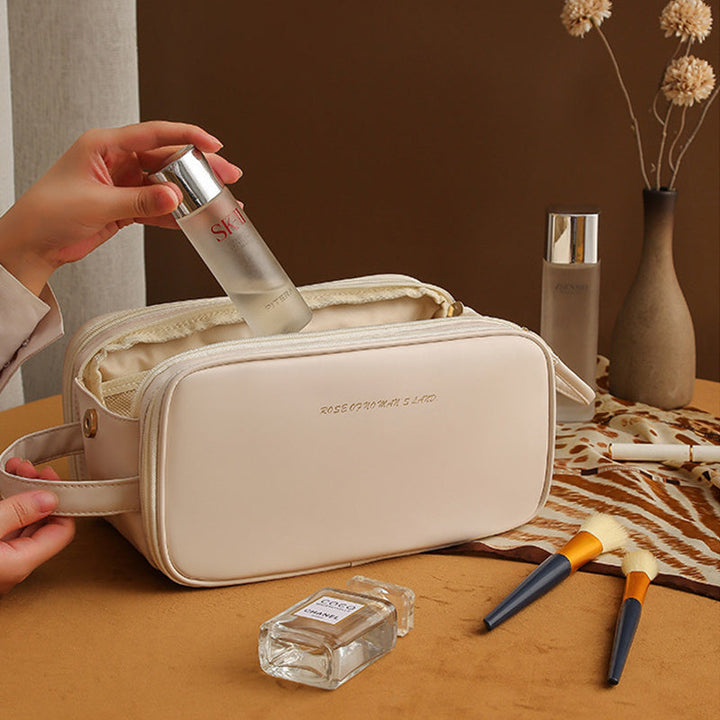 W&W Mode PU-Leder Kosmetiktasche mit U-förmigem Design