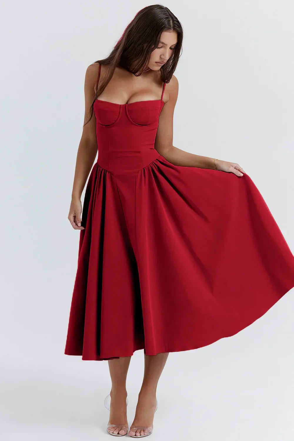 W&W Mode | Ärmelloses Midikleid Mit Korsett Passform
