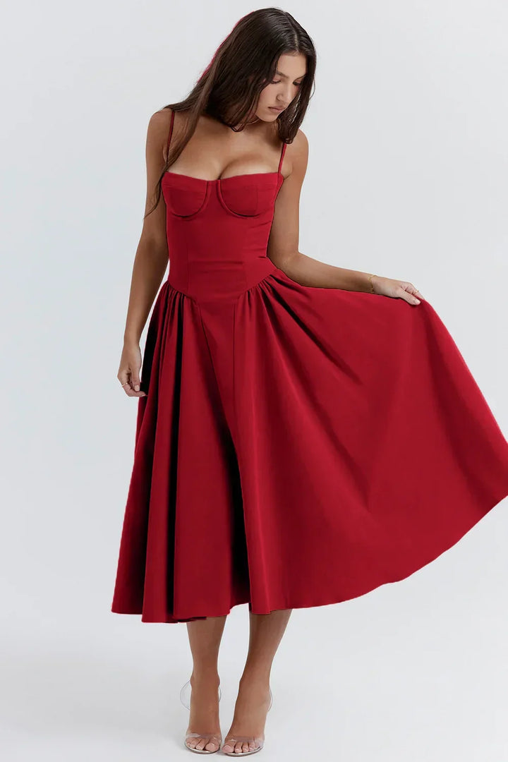 W&W Mode | Ärmelloses Midikleid Mit Korsett Passform