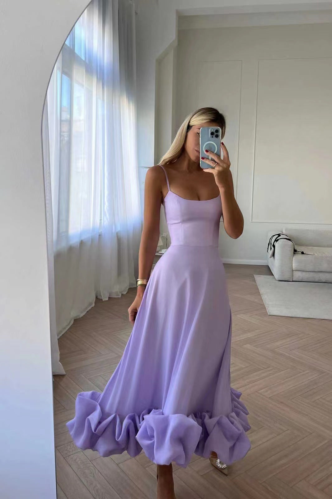 Damen-Maxikleid mit fließender Ausführung