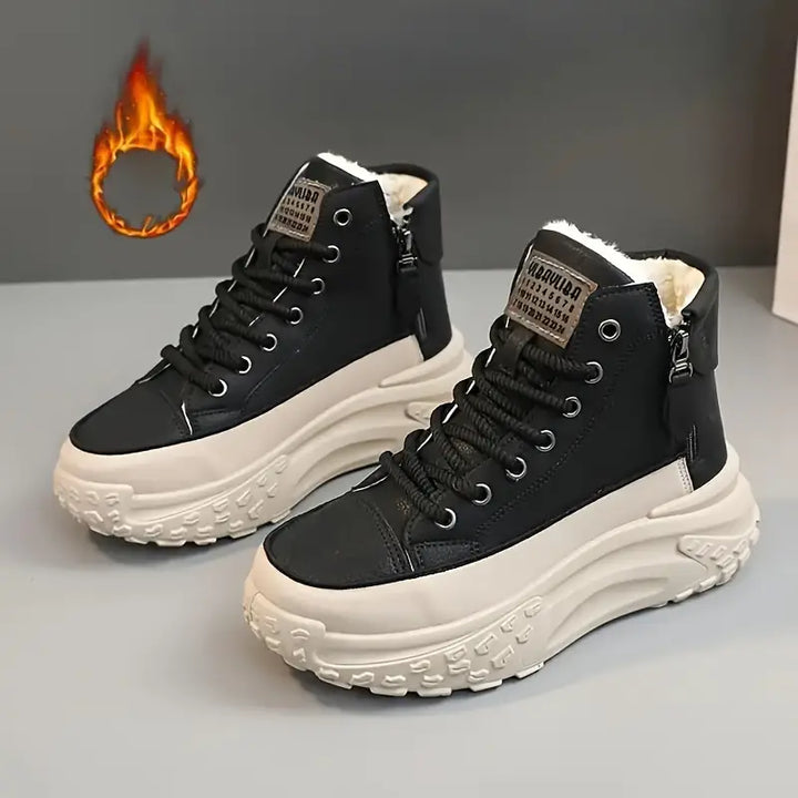 Plateau-Stiefeletten mit Plüschfutter