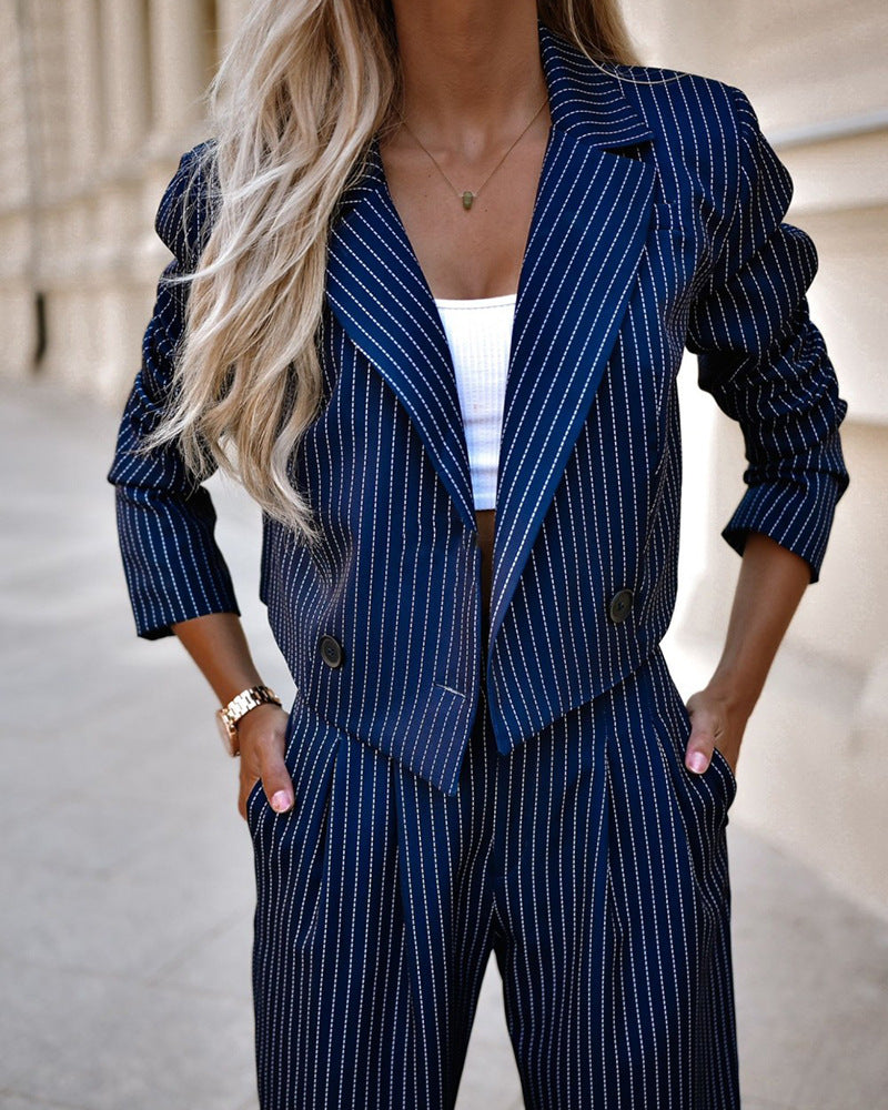 W&W Mode | delig Blazer Set Damenanzug - Cropped Blazer mit Hose