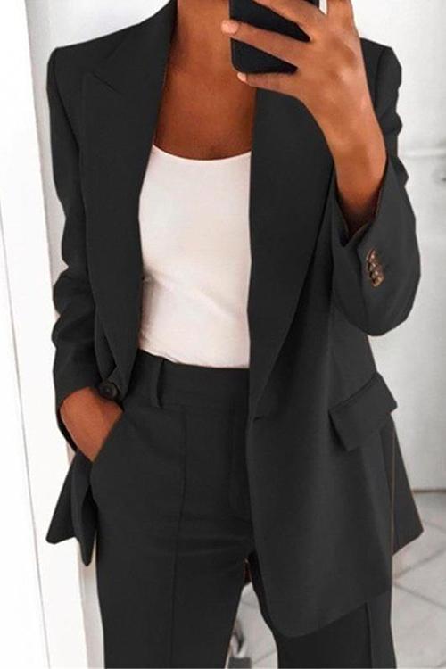 W&W Mode | Rosiedress Ein-Knopf Einfarbiger Büro Blazer Jacke