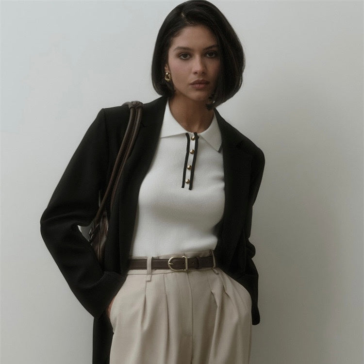 W&W Mode | Strick Polo Für Damen