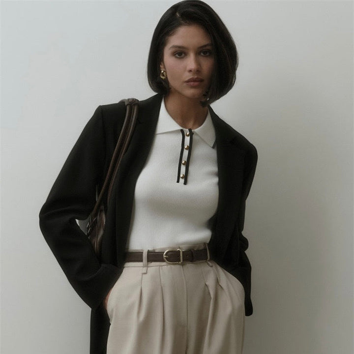 W&W Mode | Strick Polo Für Damen