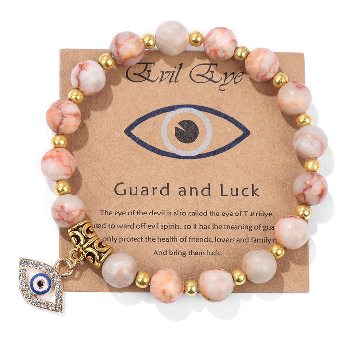 Perlenarmband mit Blatt-, Herz- und Sternmotiven