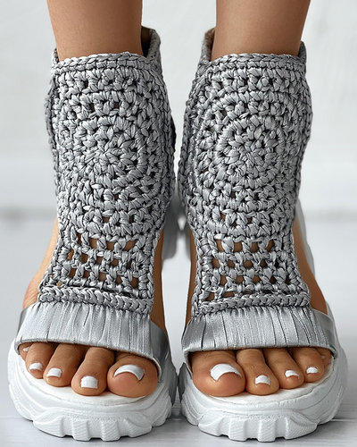 W&W Mode | Gestrickte Elastische Sommersandalen