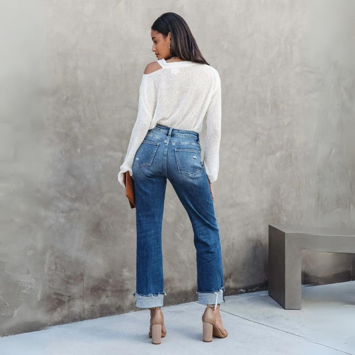 W&W Mode | Hoch Geschnittene Jeanshose