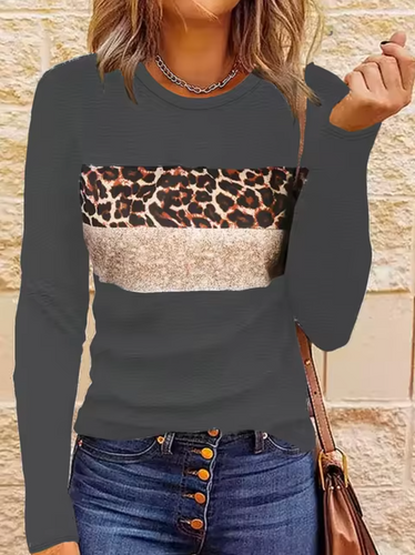 W&W Mode | Langarm-T-Shirt mit Leopardenmuster