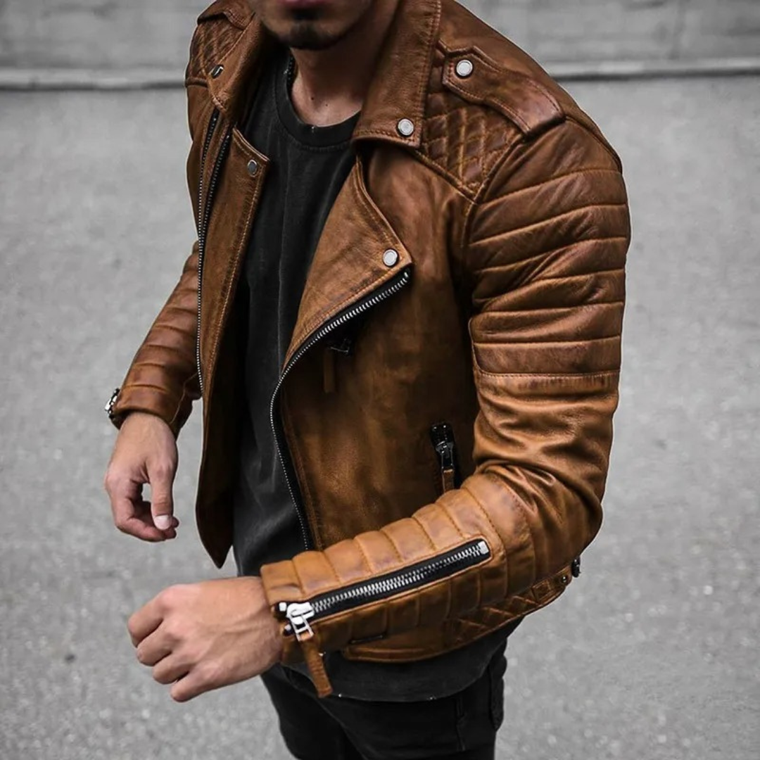 Lederjacke mit weichem Leder und klassischem Schnitt