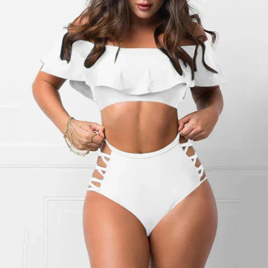 W&W Mode | Schulterfreie Bikini Satzs Mit Rüschen