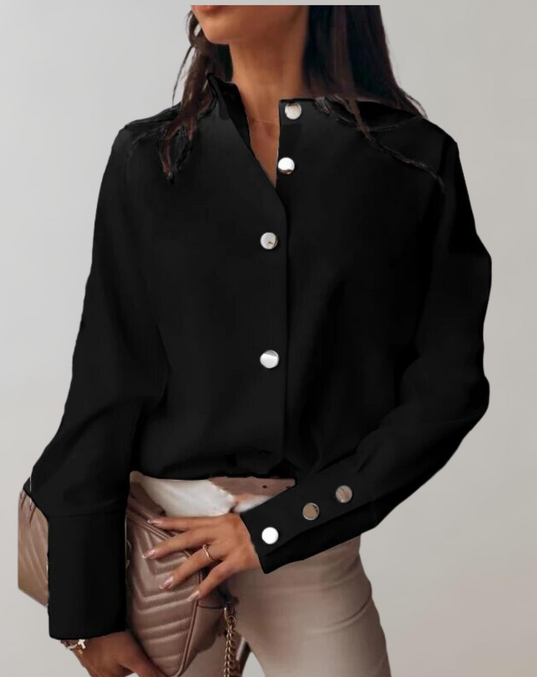 W&W Mode - Stehkragen Damen Bluse