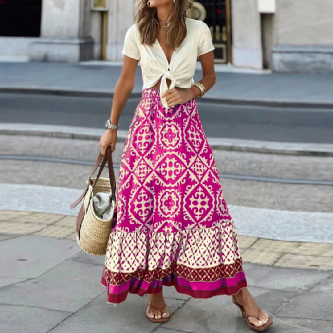 W&W Mode | Trendiger High Waist Rock Mit Geometrischem Muster
