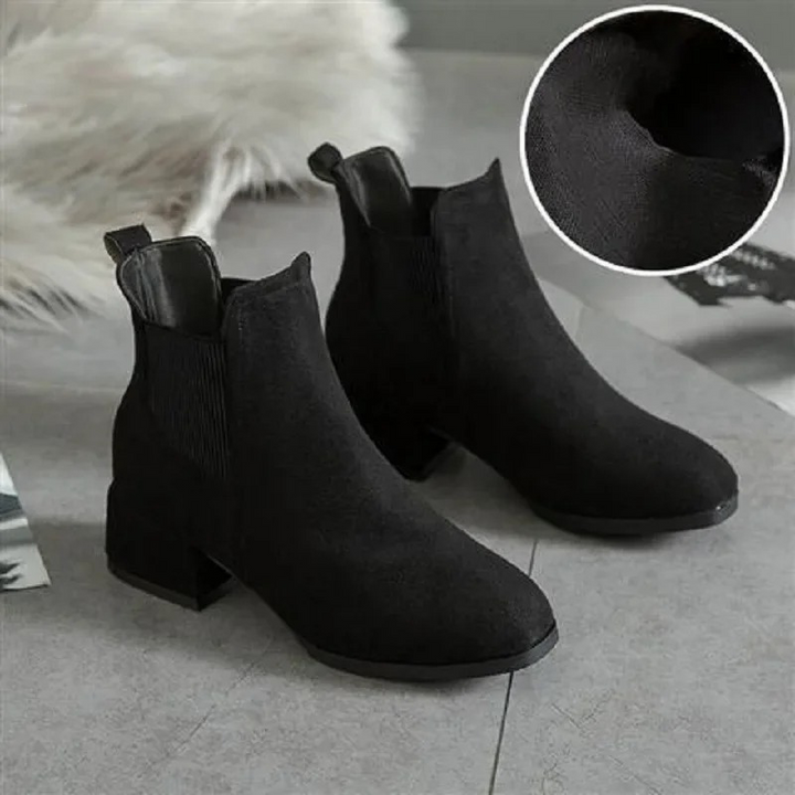W&W Mode | Elegante Einstieg Ankleboots mit Blockabsatz Damen Ankleboots