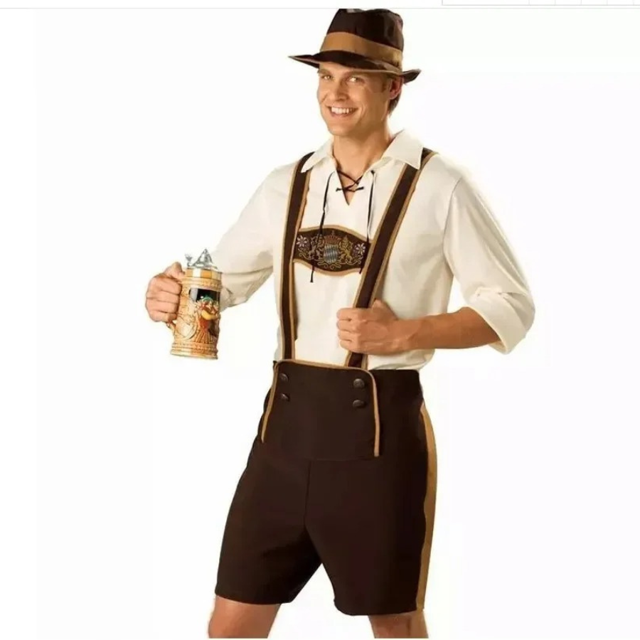 W&W Mode | Lederhosen Duo Satz Für Herren Mit Hemd Bayerische Festbekleidung