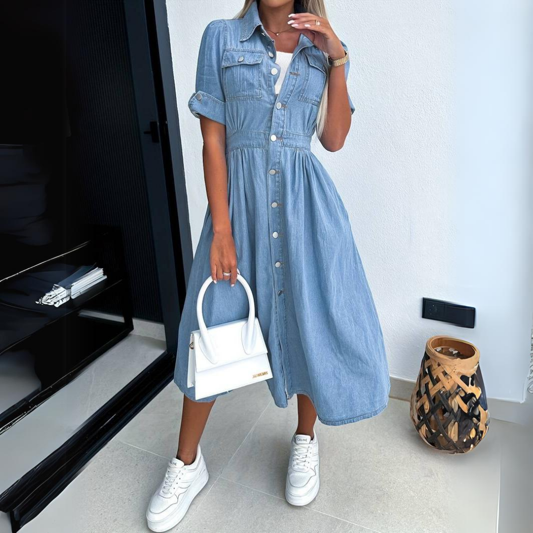 Kim | Trendy Denimkleid