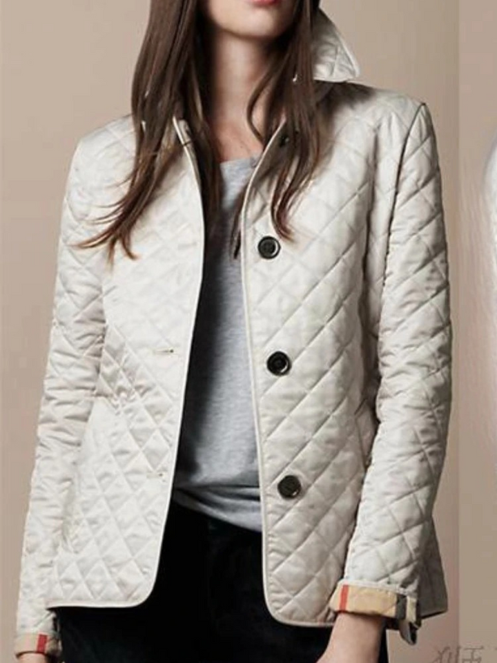 W&W Mode | Kurze Gesteppte Damenjacke Mit Knöpfen Und Kragen, Elegant