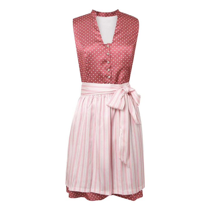 Damen traditionelles Outfit in Rot-Rosa