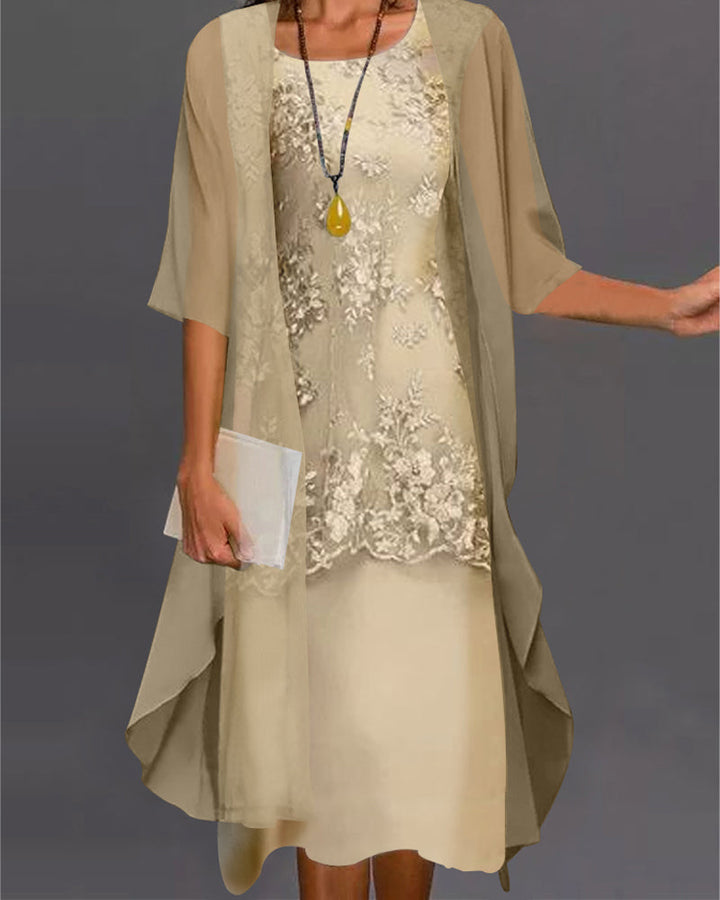 W&W Mode | Zweiteiliges Chiffon Kleid