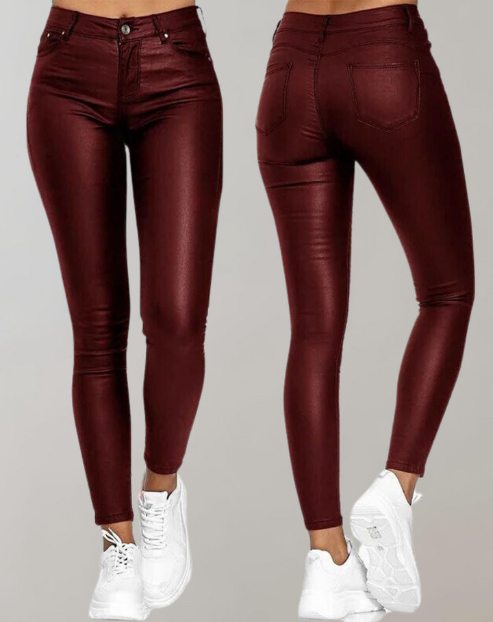 W&W Mode | Damen PU Lederhose Skinny High Waist