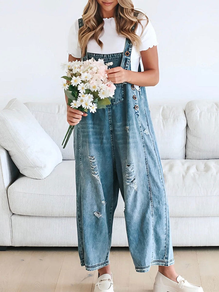 W&W Mode | Ärmelloser Lockere Denim Overall