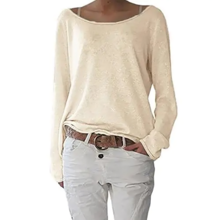 W&W Mode | gelbes Sweatshirt mit Rundhalsausschnitt, schlicht und schmal