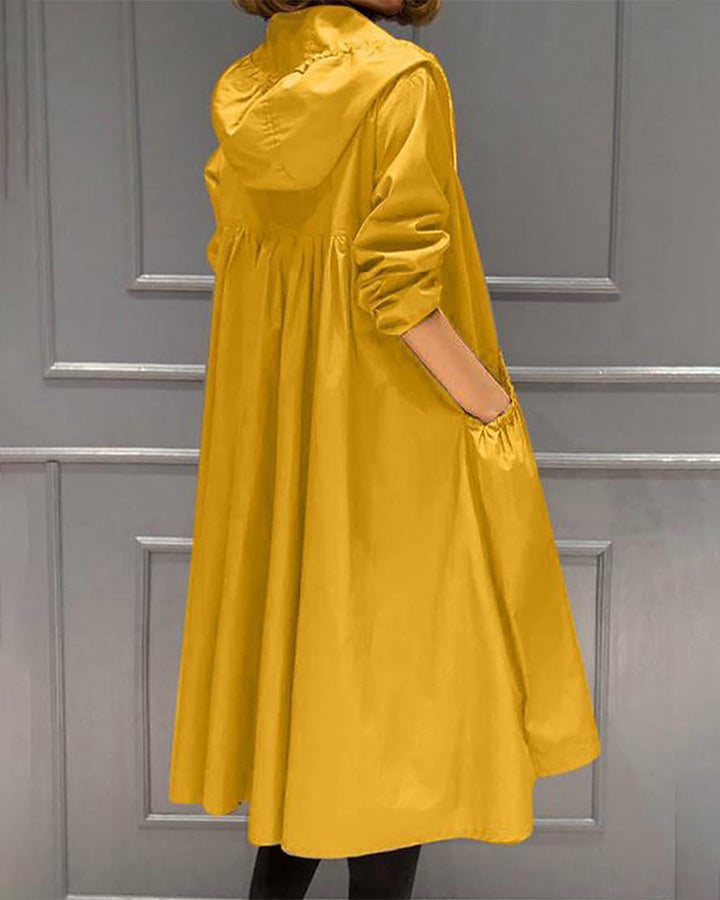 W&W Mode | Wasserdichter Langer Trenchcoat Mit