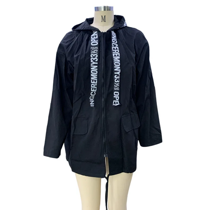 W&W Mode | Lässiger Trenchcoat Damen mit Grafischen Details und Vordertaschen