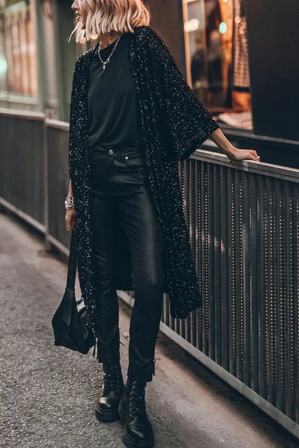Glänzende, winddichte Strickjacke