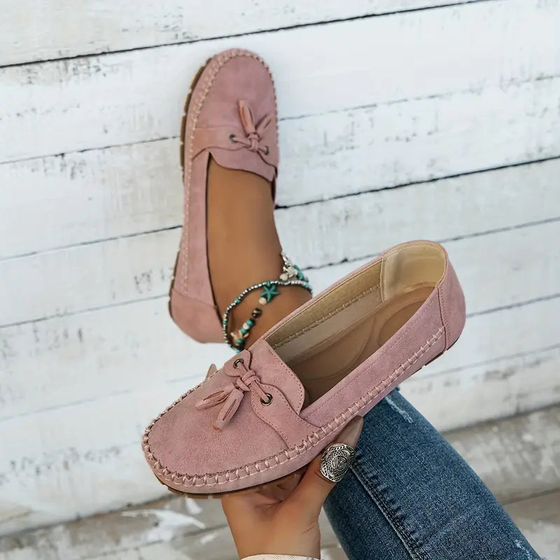 W&W Mode | Klassische Wildleder Loafer Mit Quastendetail Für Damen