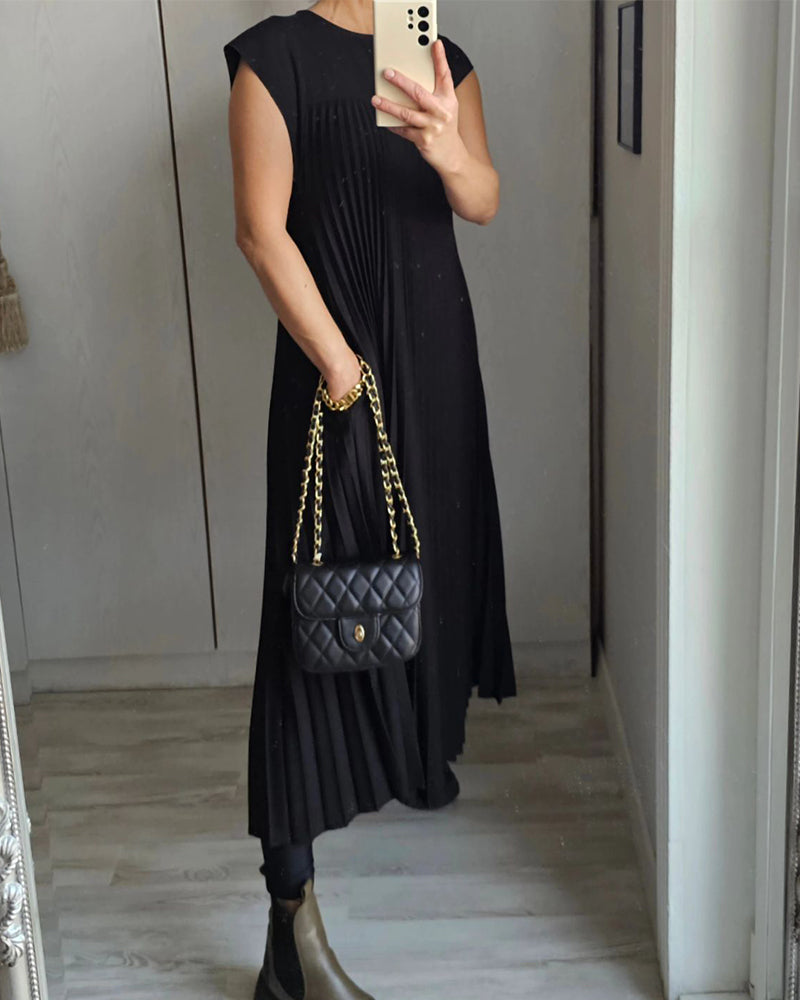W&W Mode | Ärmelloses Elegantes Plissee Kleid