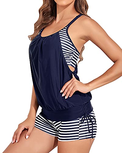 W&W Mode | 2 Teiliger Tummy Control Tankini Badeanzug Für Damen Mit Boyshorts