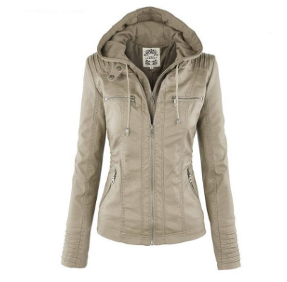 W&W Mode Solide Lederjacke mit Revers