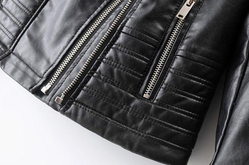 W&W Mode - Revers Reißverschluss Slim Fit Lederjacke