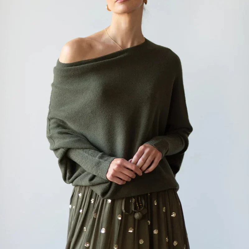 W&W Mode | Asymmetrisch Drapierter Pullover