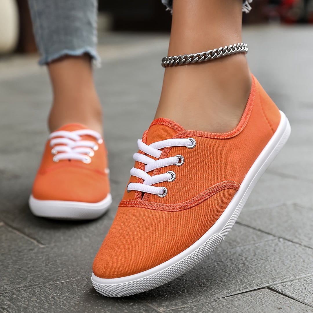 W&W Mode | Bequeme Niedrige Canvas Schnürschuhe