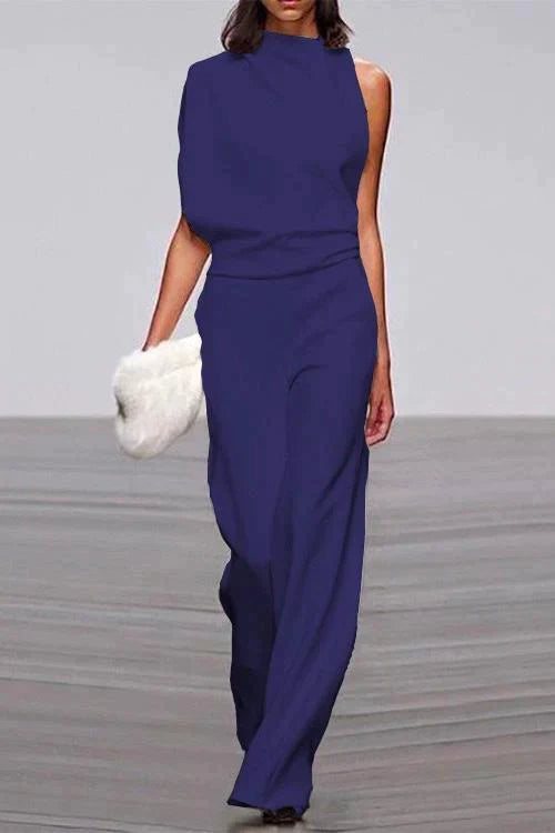 W&W Mode | Rosiedress Cowl Neck One Shoulder Batwing Sleeve Party Suit