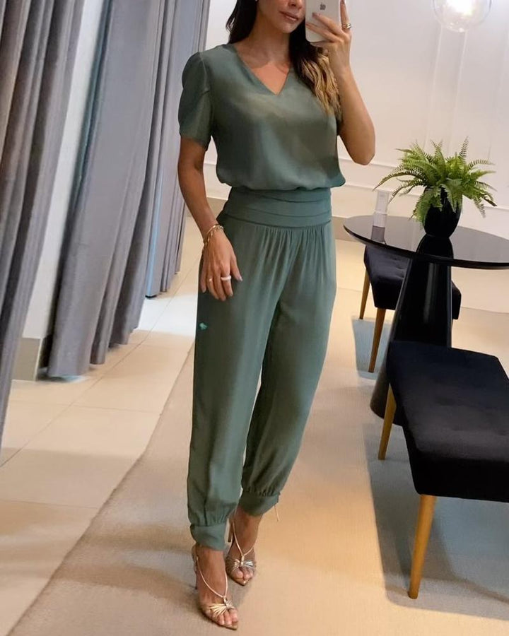 W&W Mode | V-Ausschnitt Jumpsuit Für Damen